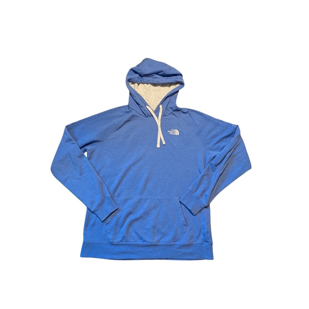 The North Face Women's Pullover Hoodie Blue Cotton Blend Kangaroo Pocket XL